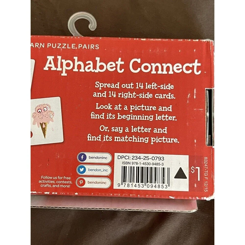 Alphabet Connect Preschool Puzzle Pairs 14 Double Sided Puzzles Learning Cards